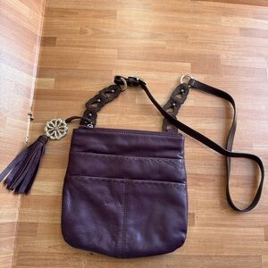 Brighton purple leather crossbody